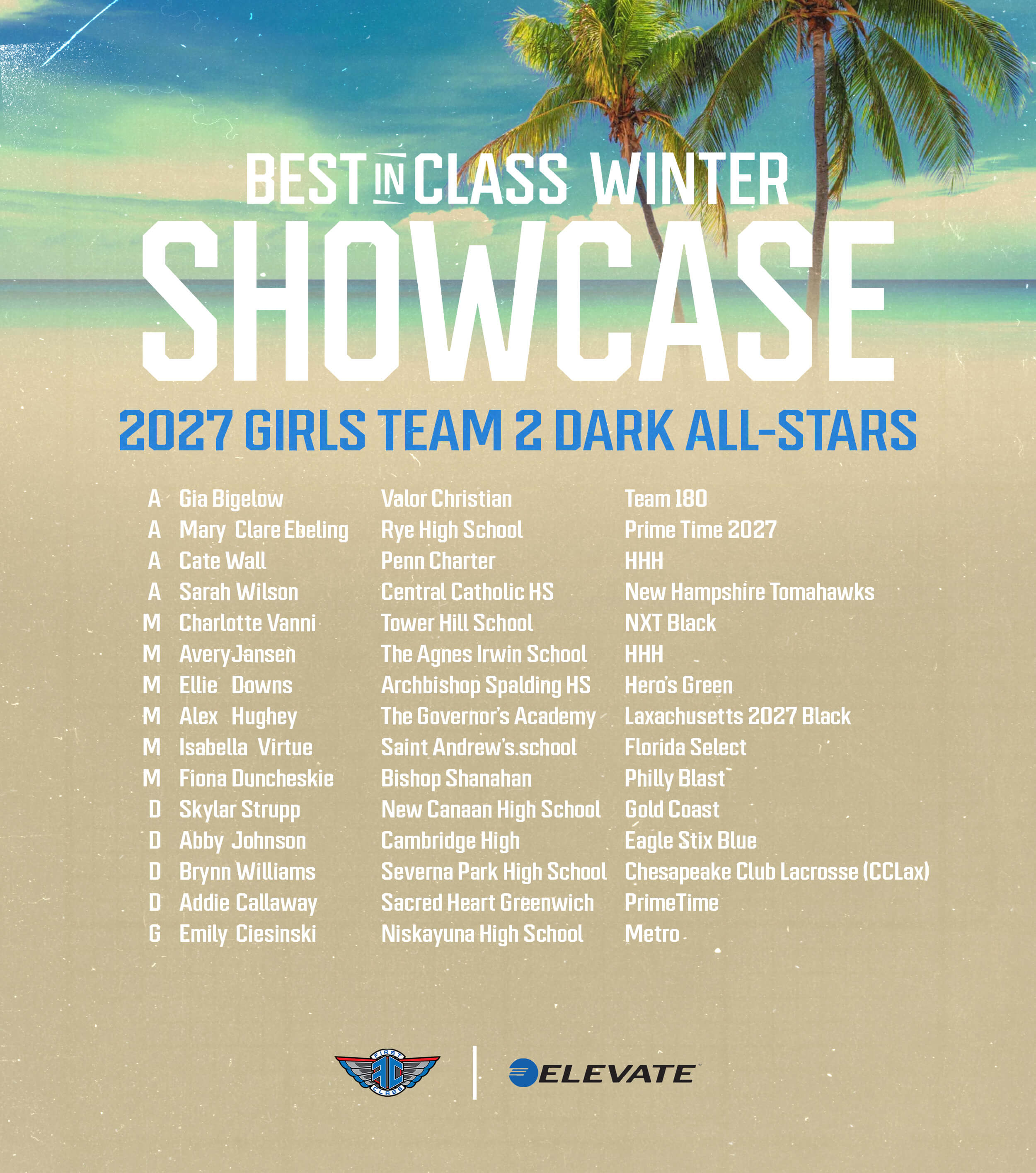 BIC Winter Showcase Rosters2027 Girls Dark